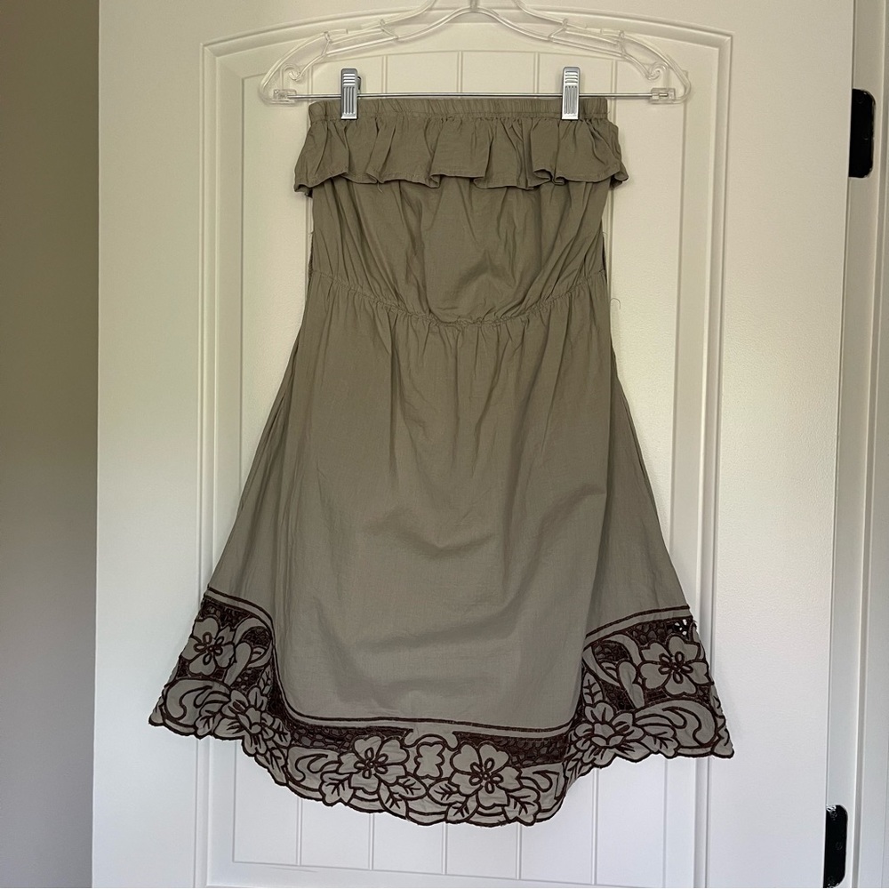 Mustard seed strapless sundress with pockets